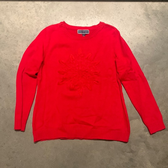 Karen Scott Snowflake Embroidered Sweater M - Picture 1 of 3